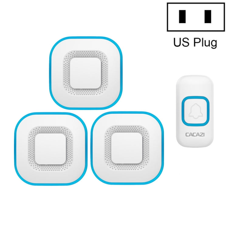 CACAZI V028F 1 For 3 Wireless Music Doorbell without Battery CACAZI V028F 1 For 3 Wireless Music Doorbell without Battery